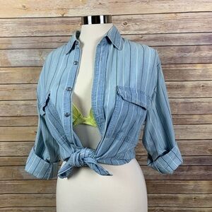 GAP Blue Striped Button Down Shirt